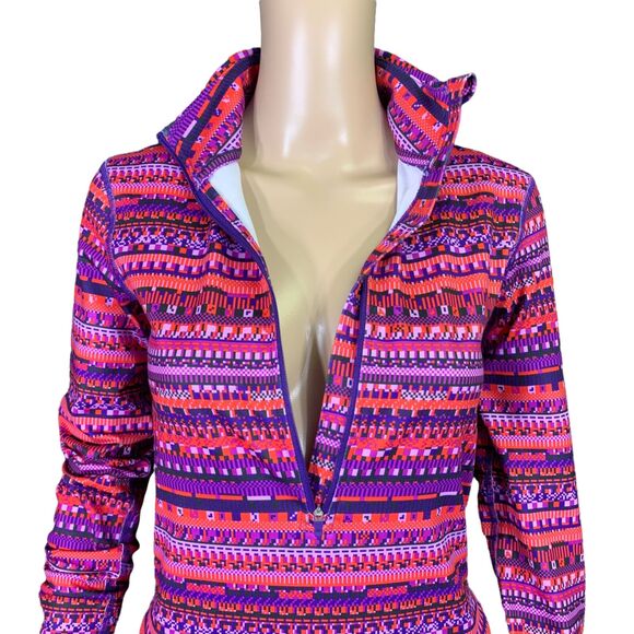 Nike Womens Pullover Top Shirt Dri Fit Geo Print Half Zip Long Sleeve Small - Picture 5 of 12
